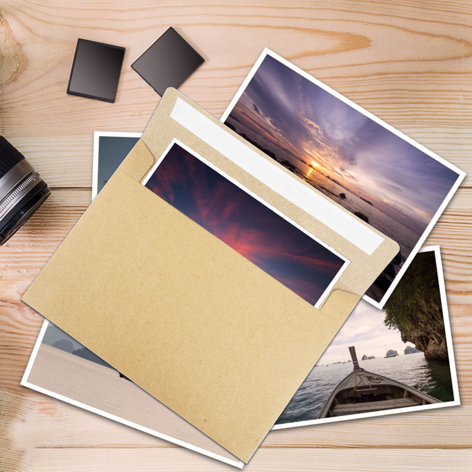 50 Pack A7 Kraft Envelopes (5x7 Inches) - Natural Brown Wedding, Baby Shower & Invitation Envelopes for Gift Cards, Birthday Parties | Perfect for DIY Crafts, Stationery & Personalized Events