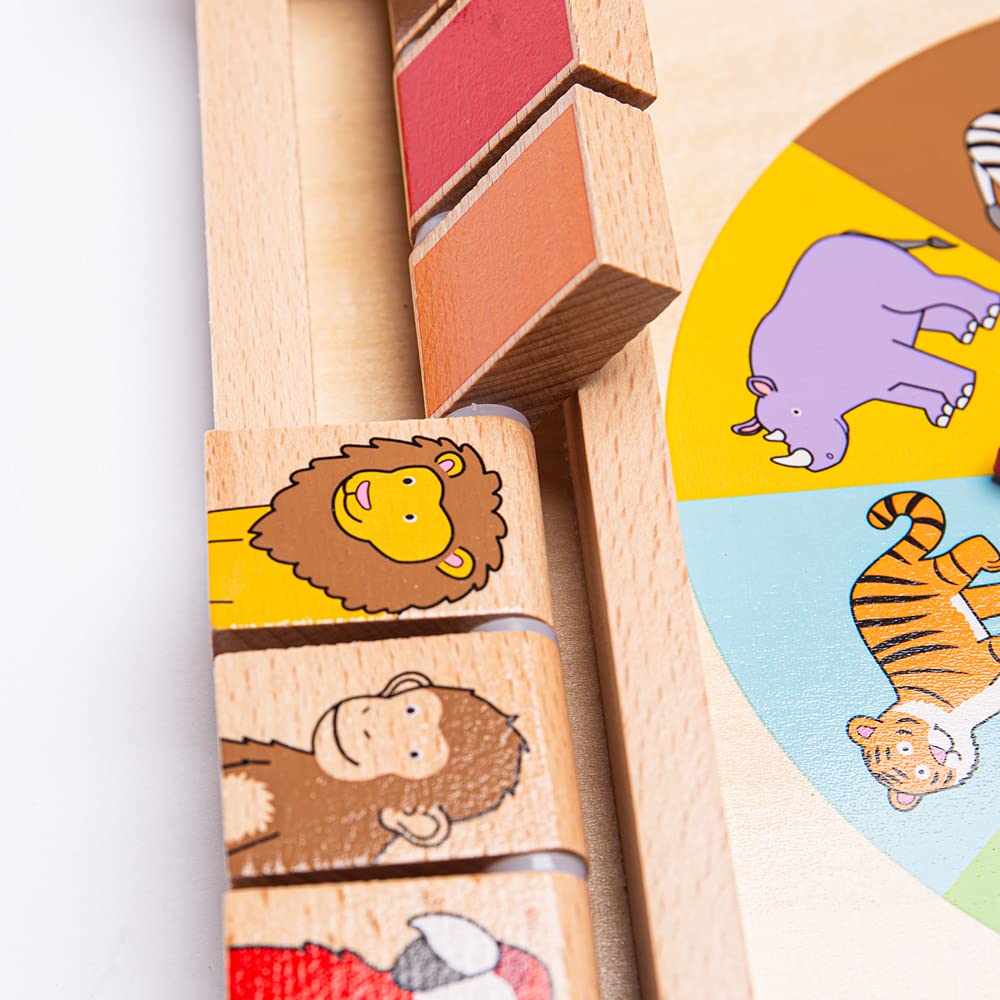 Bigjigs Toys Animal Shut The Box - Fun Wooden Math Learning Game for Kids Ages 4+ | Educational Counting Toy for Home & Classroom Use