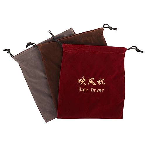 FOMIYES 3-Piece Hair Dryer Storage Organizer Set - Portable Drawstring Carrying Bag for Hair Dryer, Curling Iron & Styling Tools - Travel & Bathroom Organization Accessories (Ideal for Home, Gym & Vacation)