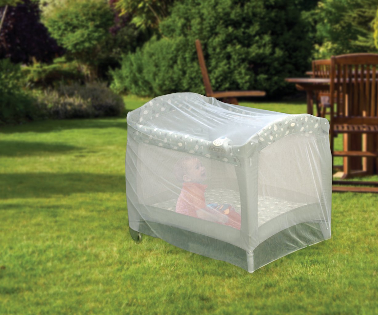 Jeep Universal Size Pack and Play Mosquito Net Tent - Breathable Baby Playard Cover for Indoor/Outdoor Use, White | Perfect for Camping, Travel, and Backyard Protection