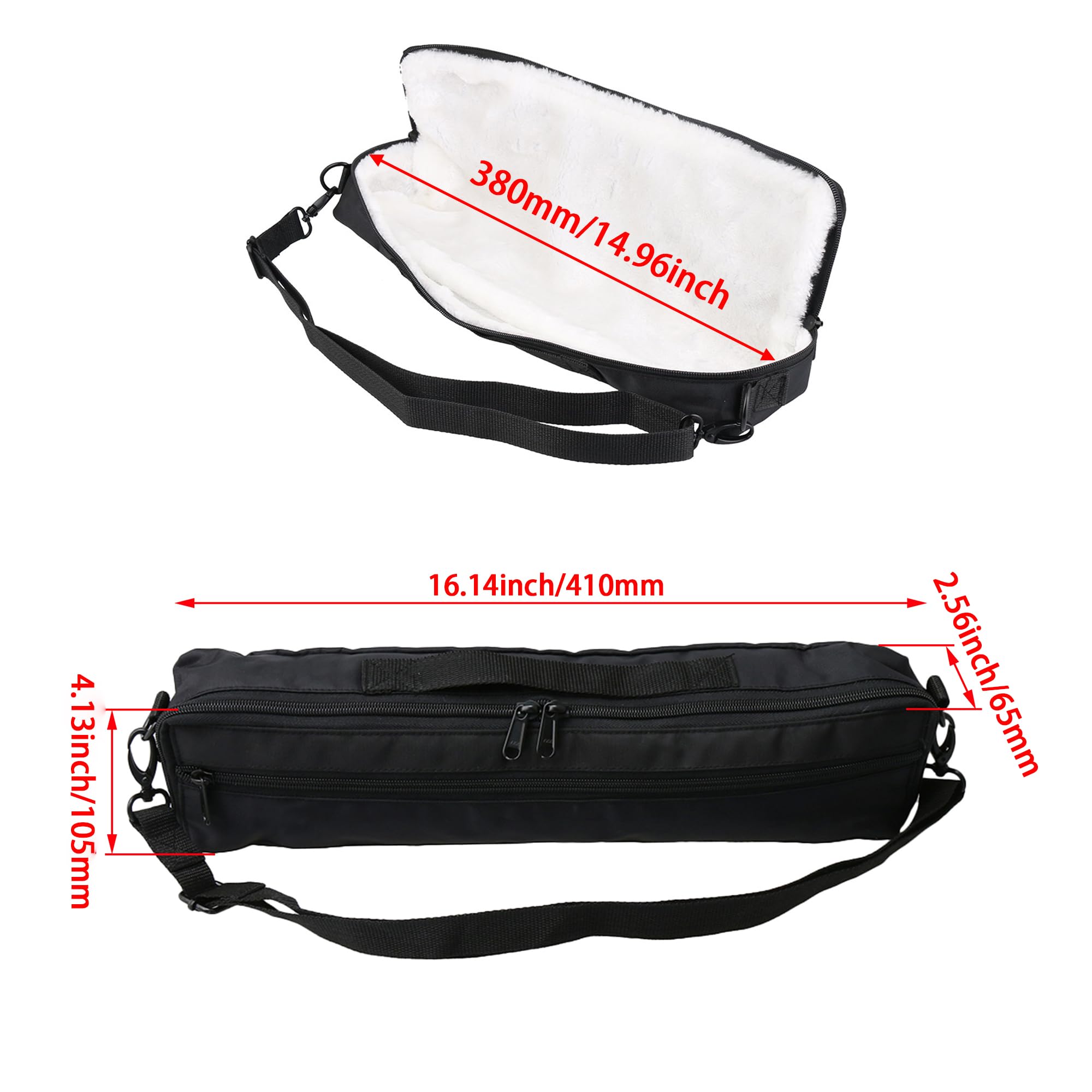 **Yibuy Portable Flute Case Bag - Adjustable Shoulder Strap, Padded Protection for 16-Hole Flute - Perfect for Travel, School & Music Performances**