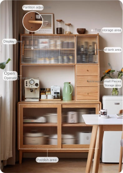Solid Oak Wood Sideboards & Buffet Cabinets - Rustic Dining Room Storage Furniture for Home Decor & Entertaining