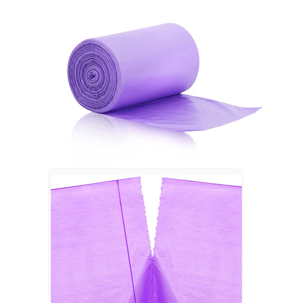 Eco-Friendly Small Purple Trash Bags - 100 Count (5 Rolls) | Portable Garbage Can Liners for Bathroom, Office, Bedroom & Home Waste Bins | Perfect for Daily Use, Travel & Camping