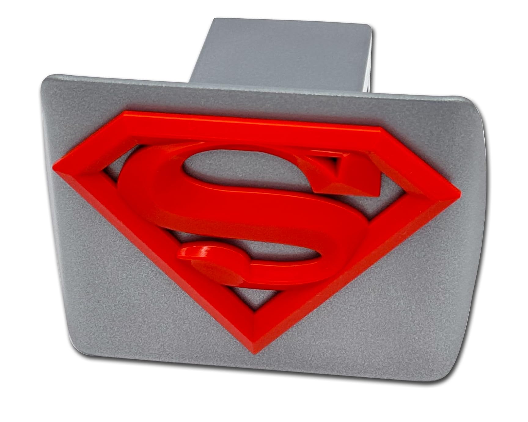 Superman Red & Matte Black All Metal Hitch Cover - Durable Car Accessory for Trucks, SUVs & Trailers - Perfect for Road Trips, Camping & Off-Road Adventures