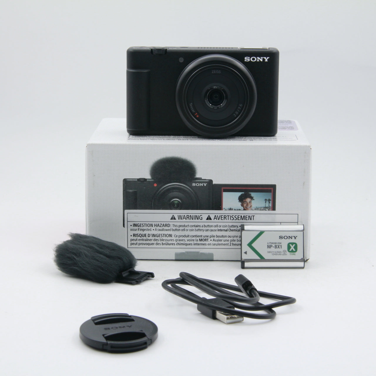 Open Box Sony ZV-1F Vlogging Camera (Black) - 4K Video, Built-in Microphone & Flip Screen for YouTube, Travel & Content Creation