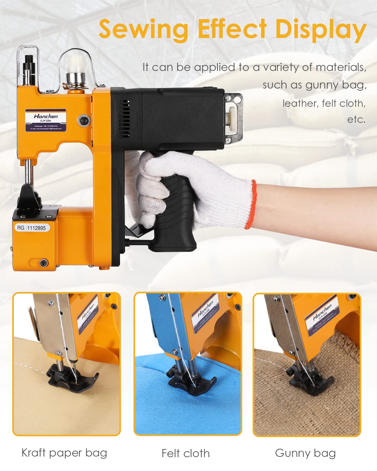 Hanchen Portable Bag Sewing Machine with 6 Spools of High-Quality Thread - Perfect for DIY Crafts, Leather Repair & Home Tailoring Projects