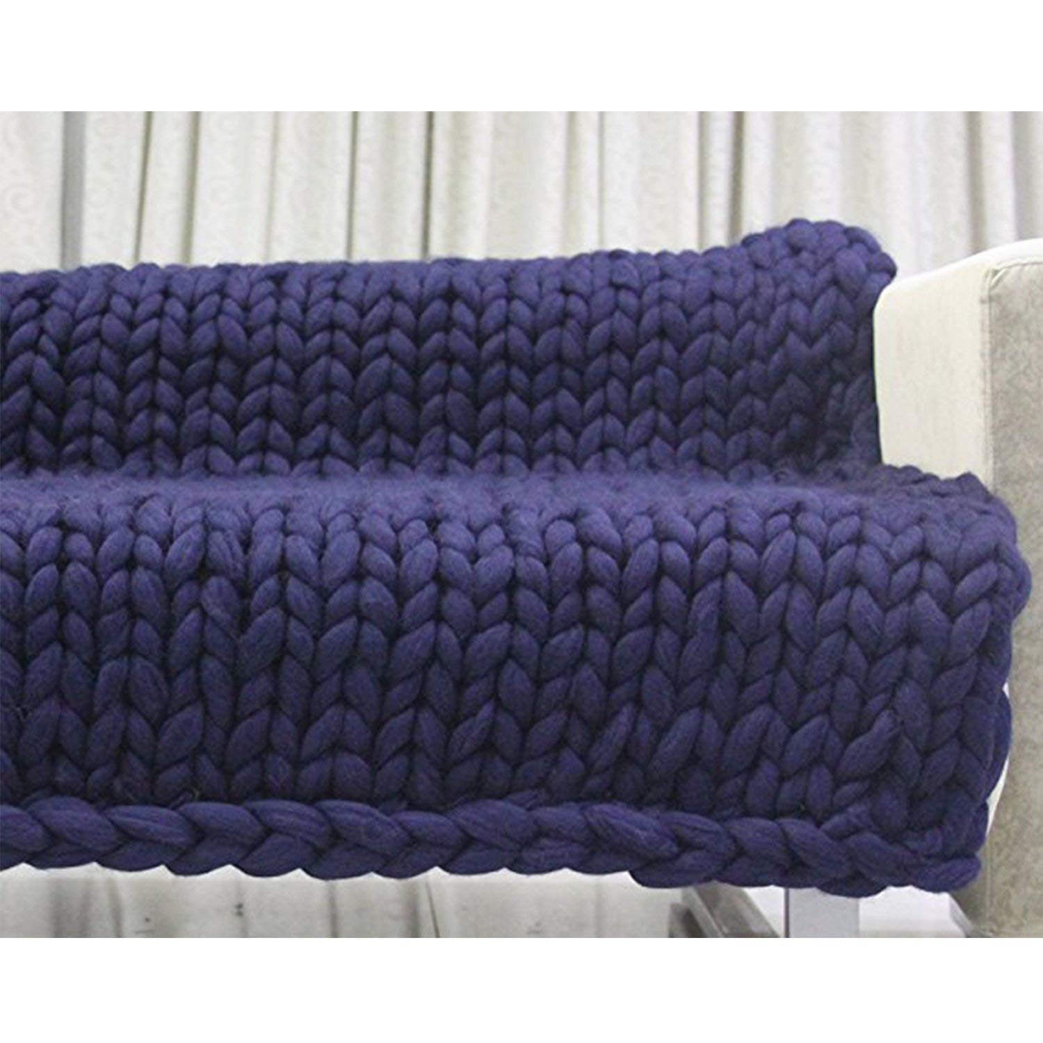 Clootess Bulky Chunky Yarn - Extra Thick Roving Wool for Hand Knitting, Crochet & DIY Projects - Navy Blue (11 lbs) - Perfect for Sofa Throws, Bed Blankets & Cozy Home Decor
