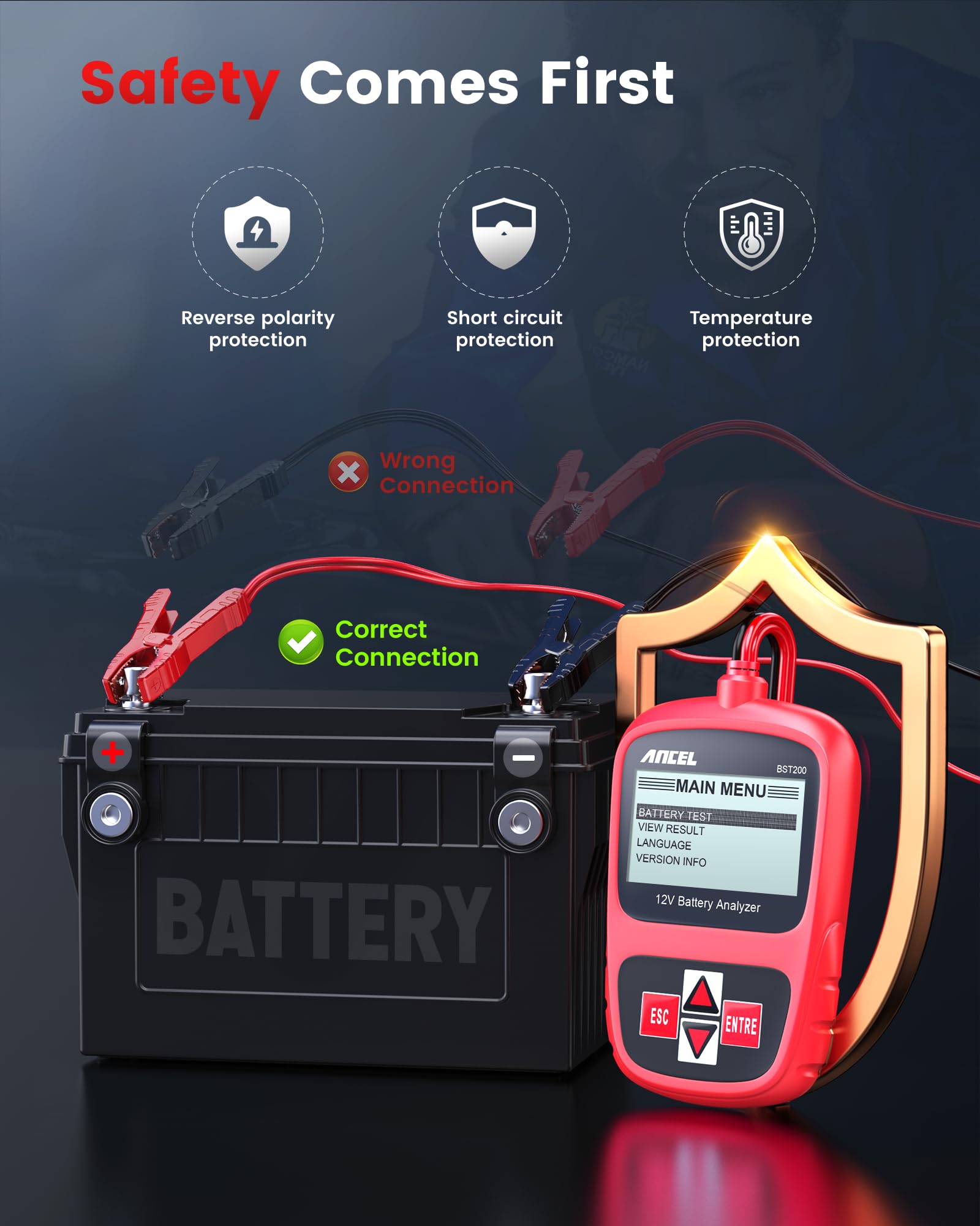 ANCEL BST200 12V Car Battery Tester & ANCEL BM700 BMW OBD2 Scanner Diagnostic Tool - Perfect for Vehicle Maintenance, Auto Repair Shops & DIY Car Diagnostics