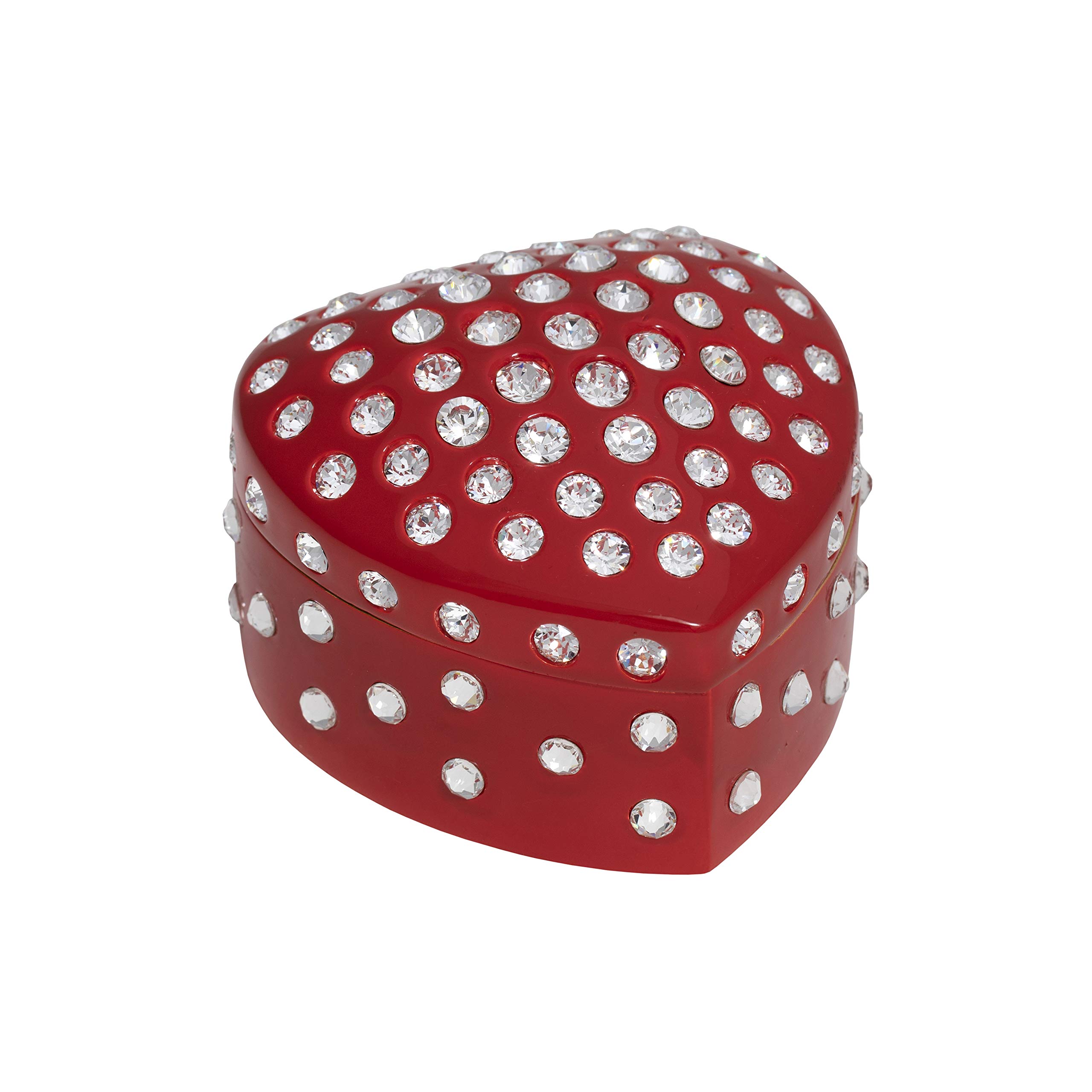Elegant Sempre Heart Red Jewelry Box - Perfect for Necklaces, Rings & Earrings - Ideal for Gifts, Travel & Home Storage