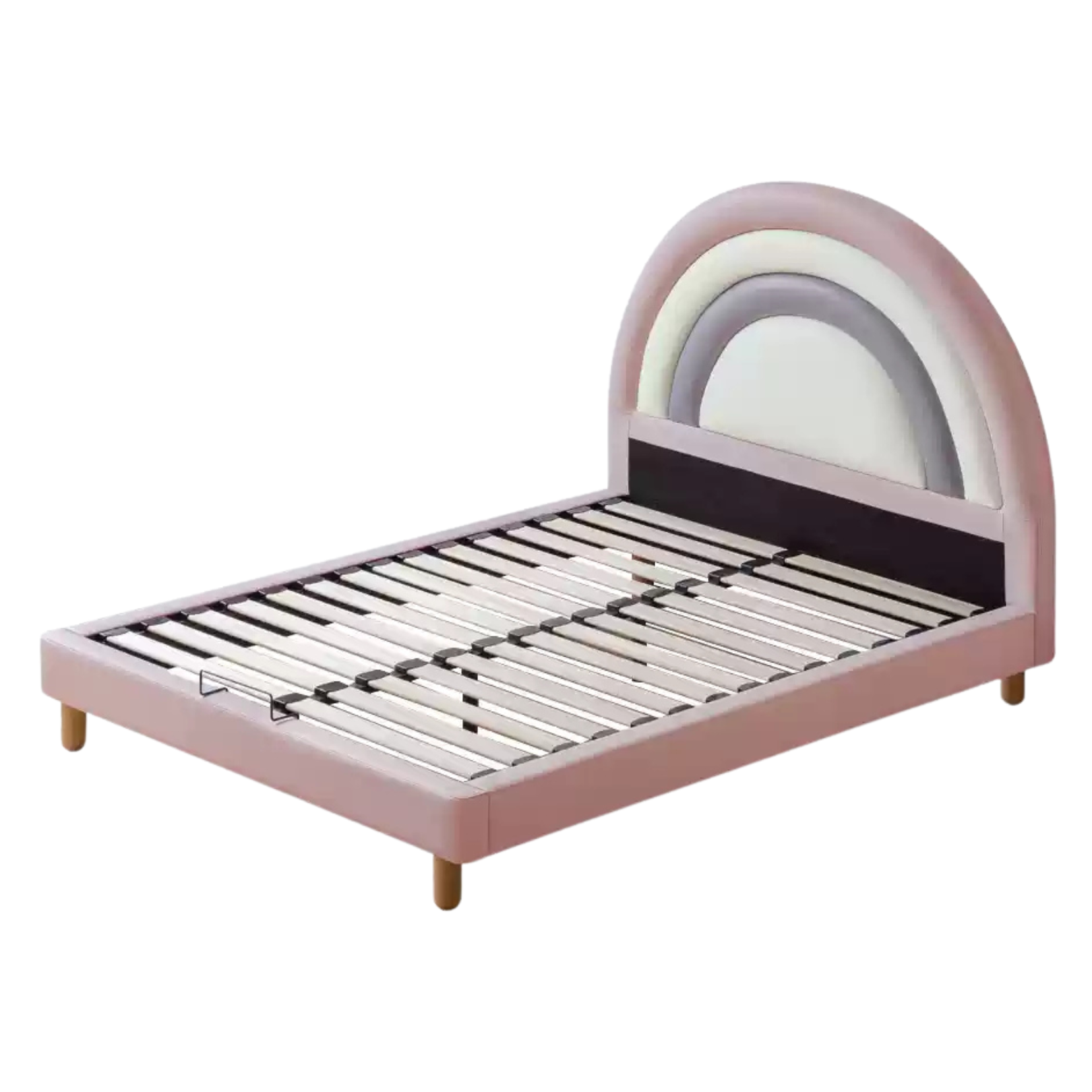 Organic Leather Kids Soft Rainbow Bed – Durable & Comfortable Toddler Bed for Boys & Girls – Perfect for Nursery, Bedroom & Playroom Decor