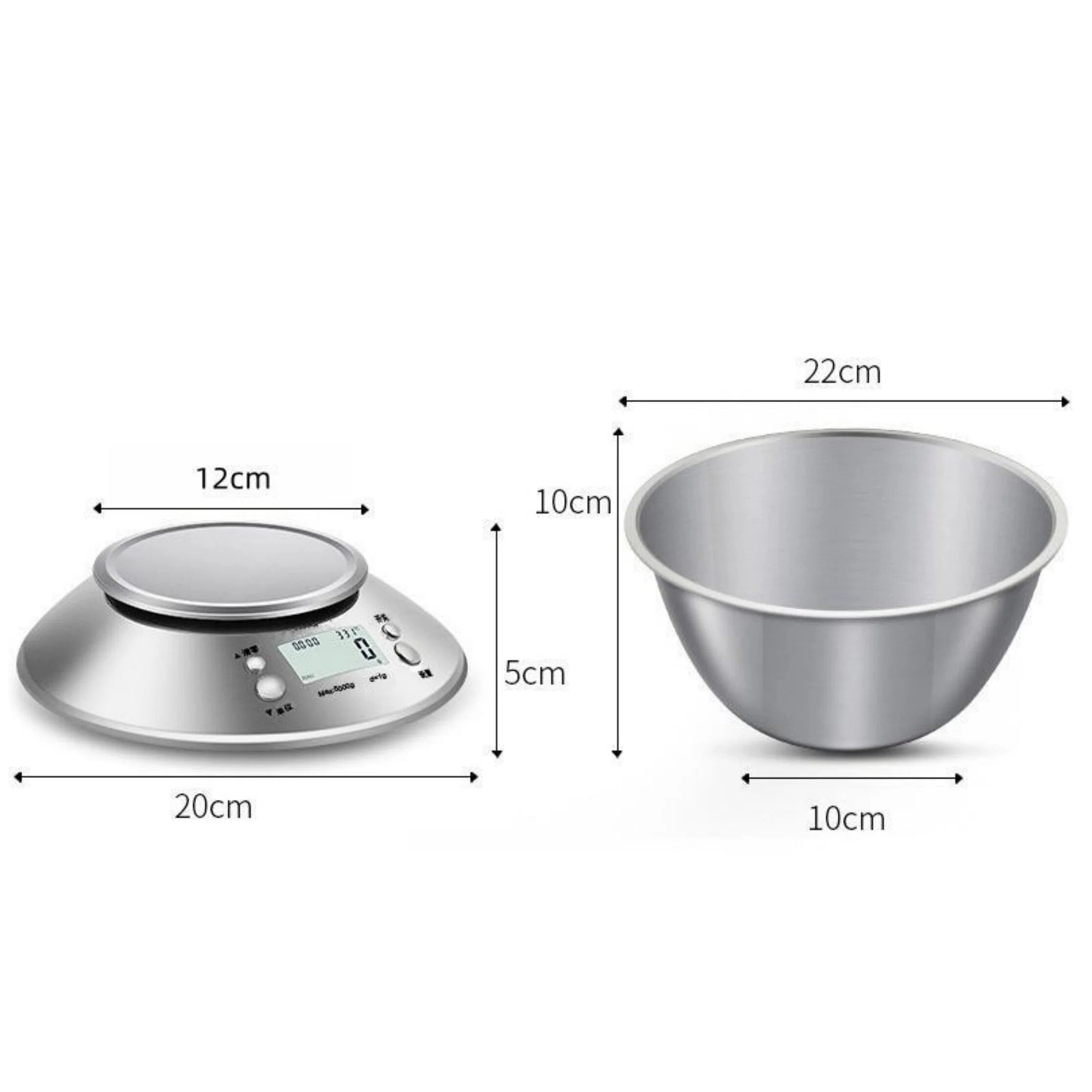 ANYCO Anygleam Digital Stainless Steel Kitchen Scale with Removable Tray - 5kg/11lb Capacity, Precise Measurements for Baking, Cooking & Portion Control (Silver) - Perfect for Home Chefs & Meal Prep
