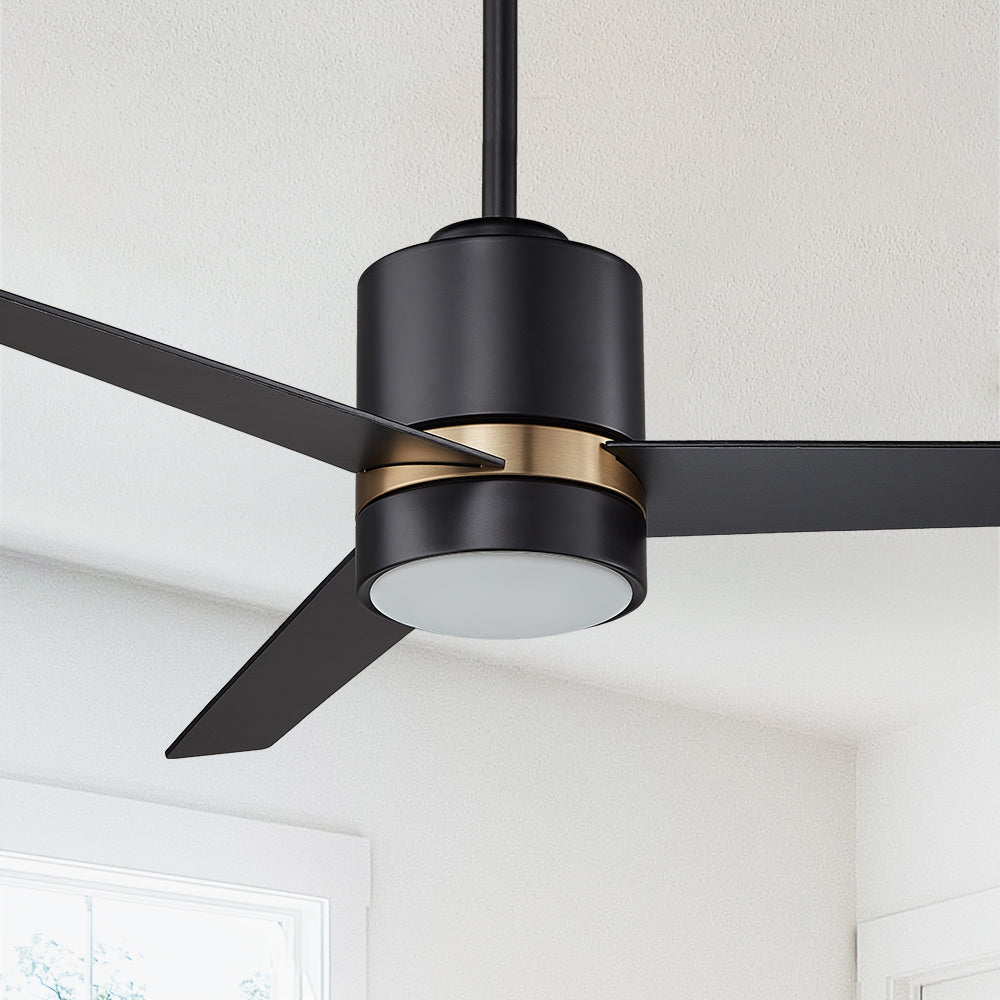 52 Inch Modern Smart Ceiling Fan with LED Light & Remote Control - Energy Efficient, Quiet Operation for Bedroom, Living Room, and Office