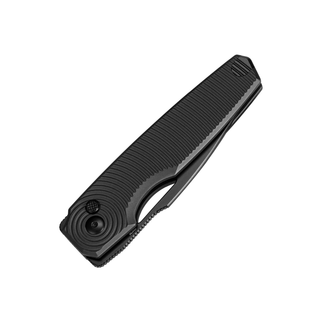 Kizer V3640C1 Vanguard Dogfish Button Lock Folding Knife - Plain Black Blade & Black Aluminum Handles - EDC, Outdoor, Camping, Survival Gear