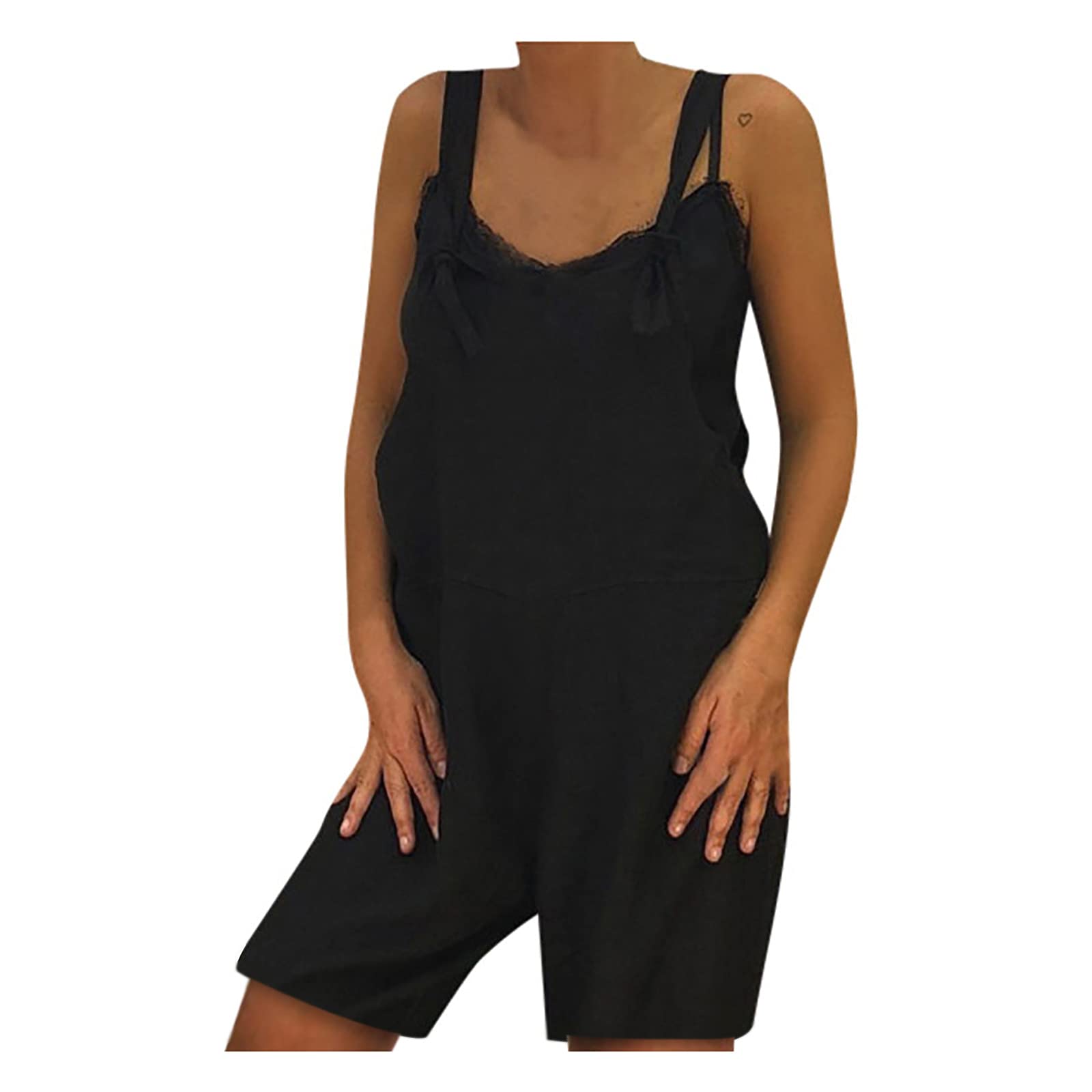 Women's Loose Casual Linen Shorts Jumpsuit - Plus Size Romper for Summer, Beach & Lounge Wear - Comfortable Cotton Jumper Outfit