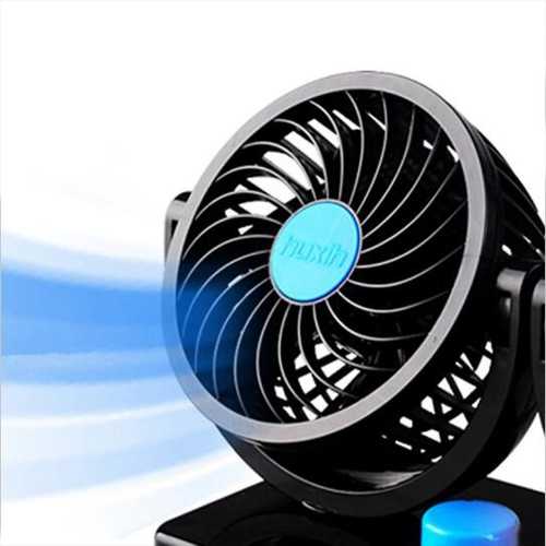 12V Mini Car Electric Fan - Low Noise 360 Degree Rotating Auto Air Conditioner with 2 Speed Gears | Perfect for Summer Driving, Road Trips & Office Use
