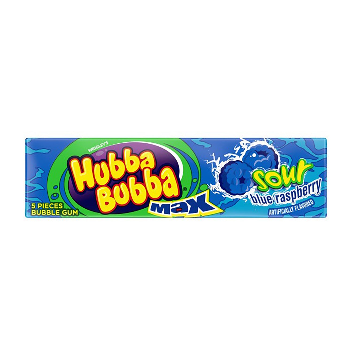 Hubba Bubba Max Sour Blue Raspberry Bubble Gum - 18 Count Box | Long-Lasting Flavor for Kids, Parties & On-The-Go Snacking