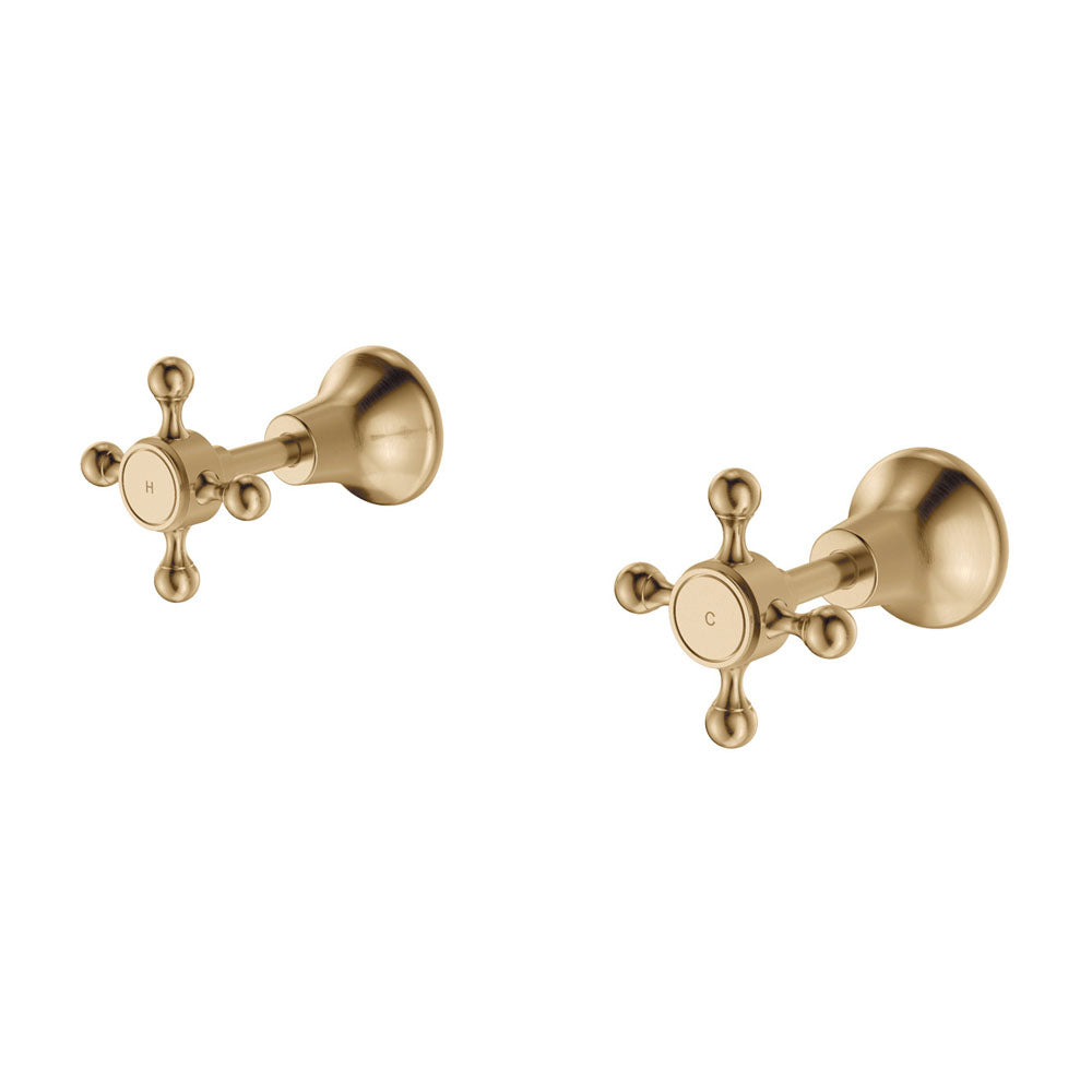 Fienza 336104UB Lillian Wall Top Assemblies in Urban Brass Finish - Modern Bathroom Faucet for Vanity Sink, Perfect for Contemporary Home Decor & Luxury Bathroom Renovations