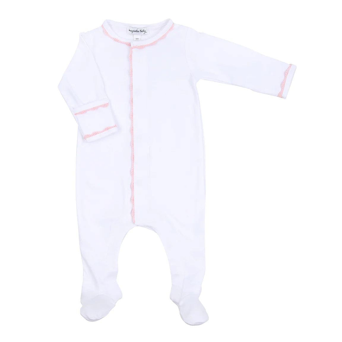 Baby Joy Embroidered Footie Pajamas - Soft Pink Infant Sleepwear for Newborns & Toddlers - Perfect for Nursery, Bedtime & Photo Shoots