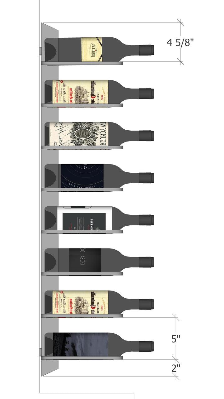 Urban Ironcraft Wall Mounted Wine Racks - Double Bottle Cork Facing Blade Series | Modern Wine Storage for Kitchen, Bar & Dining Room Decor