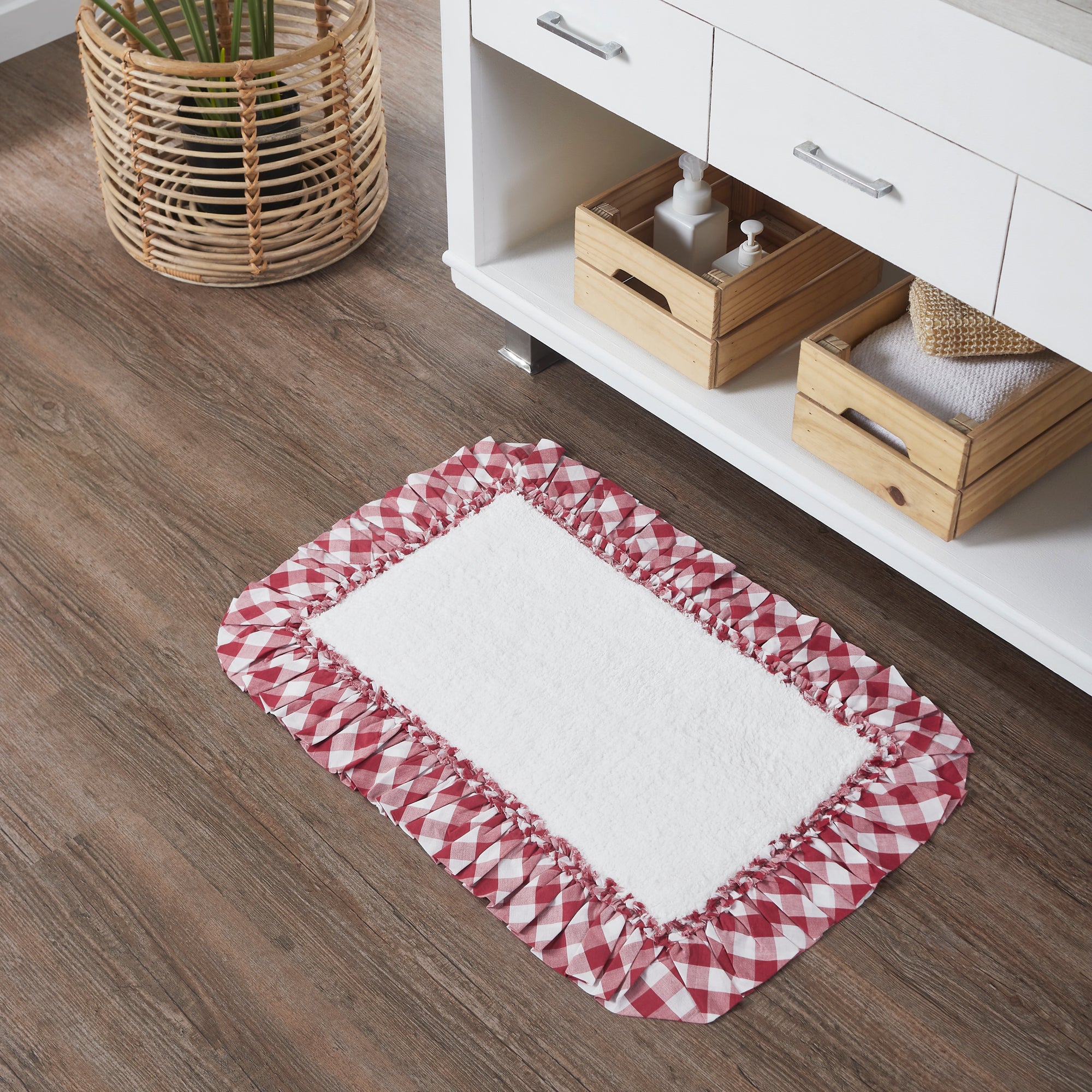 Annie Buffalo Red Check Non-Slip Bath Mat 20