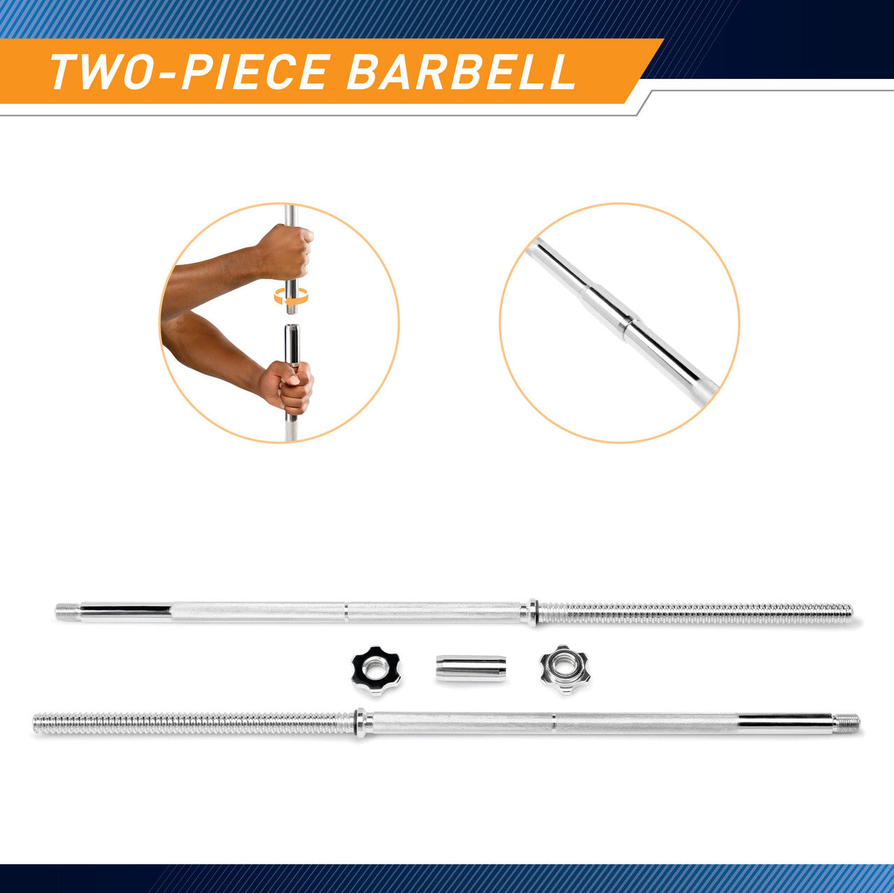 Marcy Standard 6-Foot Olympic Weight Bar - 72.2