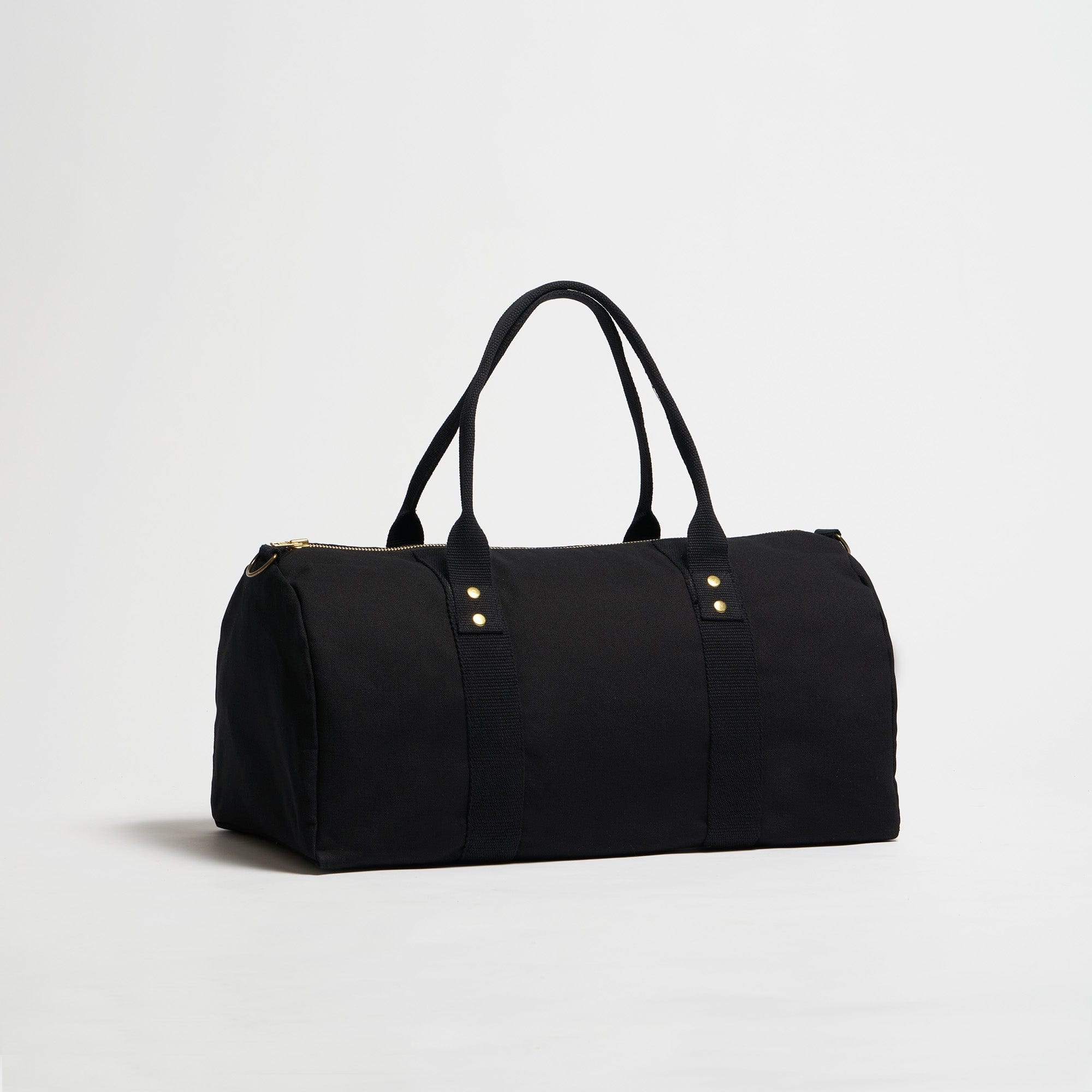 Eco-Friendly Vegan Weekender Bag - Natural Cotton Canvas in Night Black | Perfect for Travel, Gym & Weekend Getaways