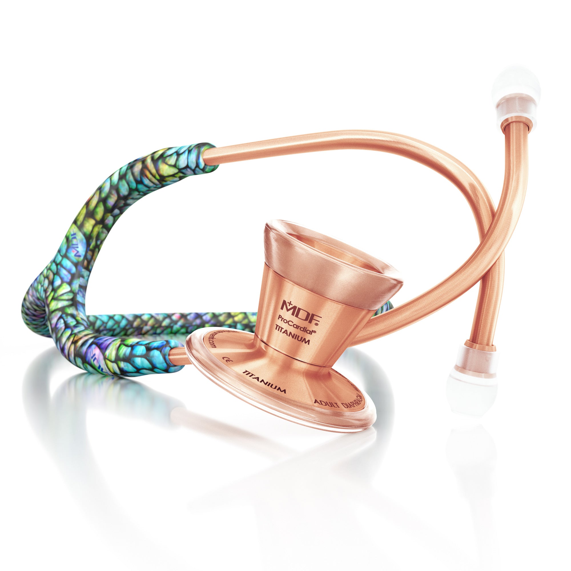 ProCardial® Titanium Cardiology Stethoscope - Rose Gold & Mermaid Design | Premium Medical Stethoscope for Doctors, Nurses & Healthcare Professionals | Ideal for Cardiac Exams, Patient Monitoring & Clinical Use