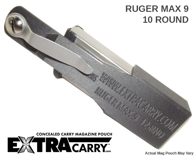 Ruger MAX 9 9mm Pistol Magazine Pouch - Holds 10 Rounds - Durable Nylon Holster for Concealed Carry, Range Training & Tactical Use
