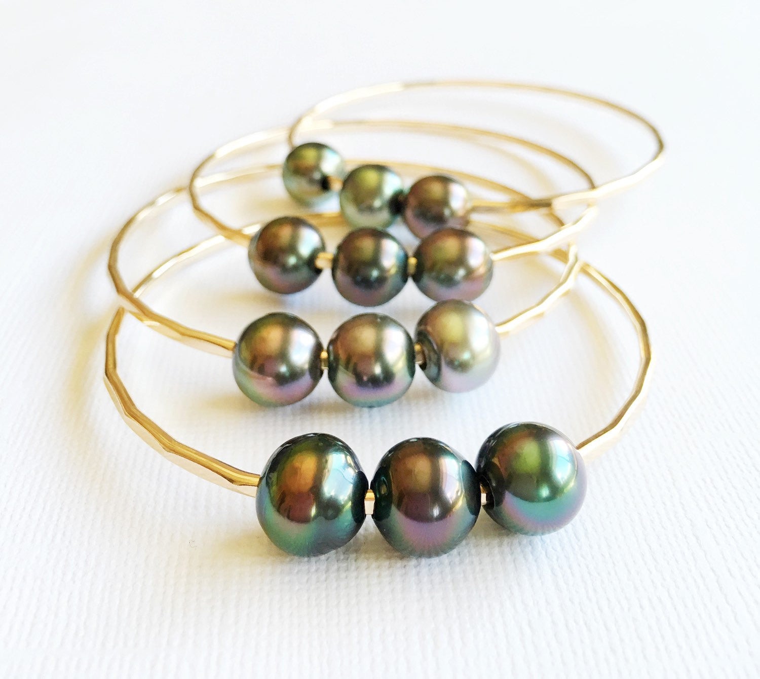 Bangle Paige Tahitian Pearl Bracelet (B237) - Elegant Jewelry for Women, Perfect for Weddings & Special Occasions