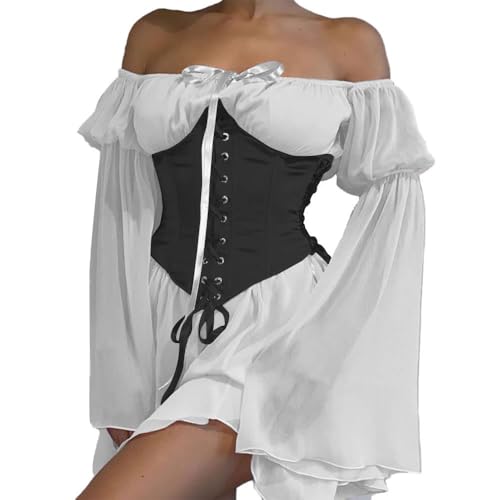 03-off White+black Corset