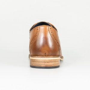 Premium Cavani John Tan Men's Genuine Leather Dress Shoes - Comfortable Business Formal & Wedding Shoes for Office, Parties & Special Occasions
