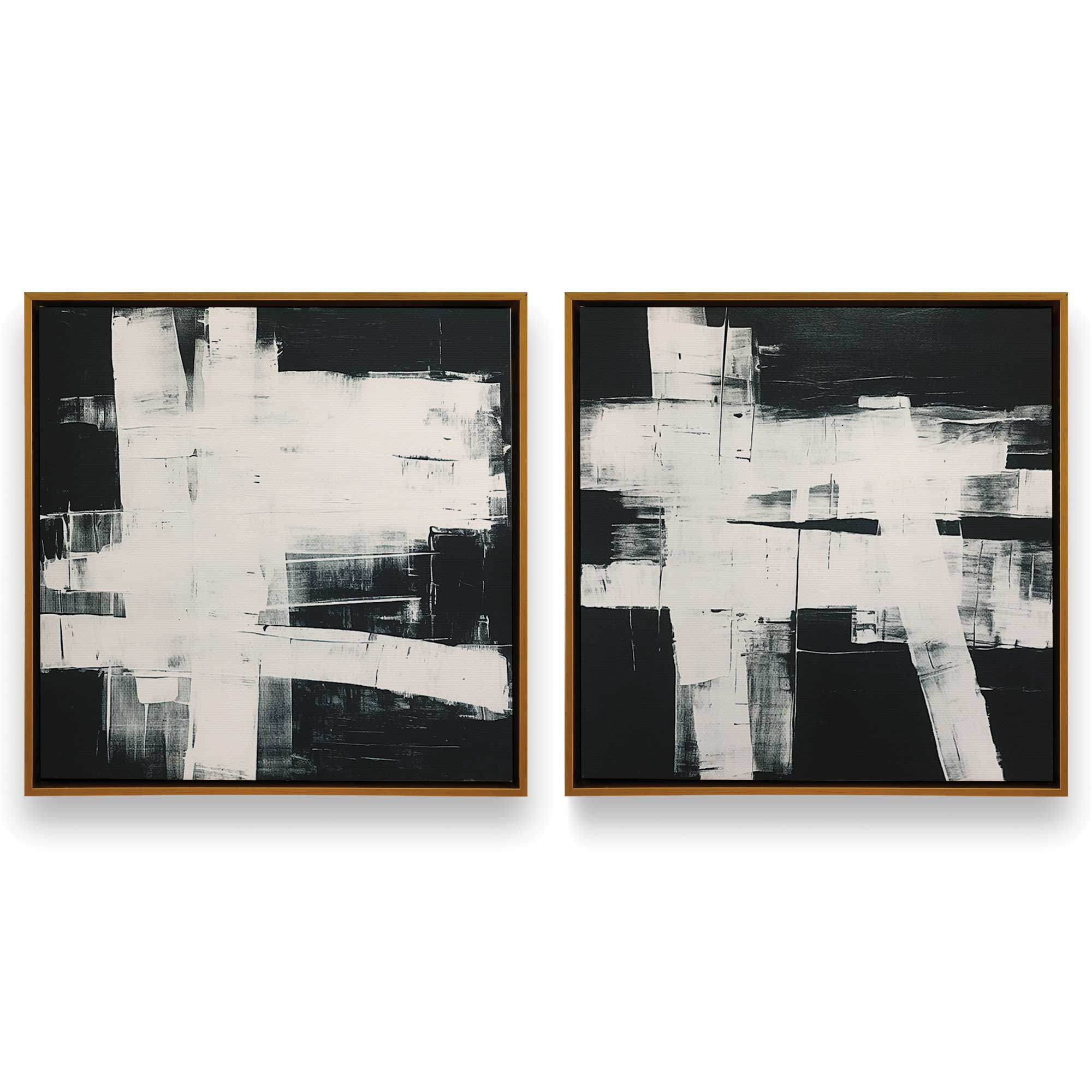 Eclipsed Onyx Tangle Wall Art - Set of 2 Canvas Prints for Modern Home & Office Decor | Perfect for Living Room, Bedroom or Workspace