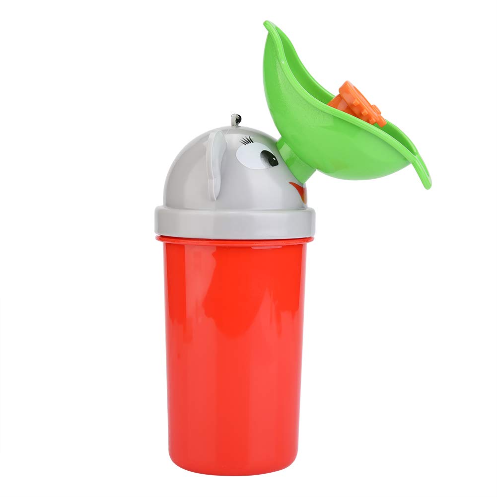 Portable Hanging Pee Bottle for Kids - Leak-Proof Travel Urinal with Adjustable Strap | Baby Potty Training Solution for Car Trips & Outdoor Adventures (Red Princess Design)
