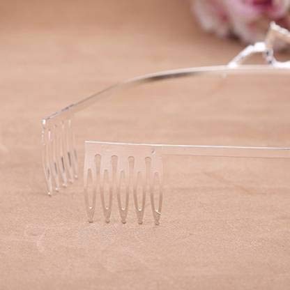 Satyam Kraft Silver Princess Tiara Headband for Women & Girls – Elegant Bridal Crown for Birthday, Wedding, Haldi, Mehendi, Valentine's Day & Special Occasions (1-Pack) | Perfect for Pageants, Photo Shoots & Fairy Tale-Themed Parties