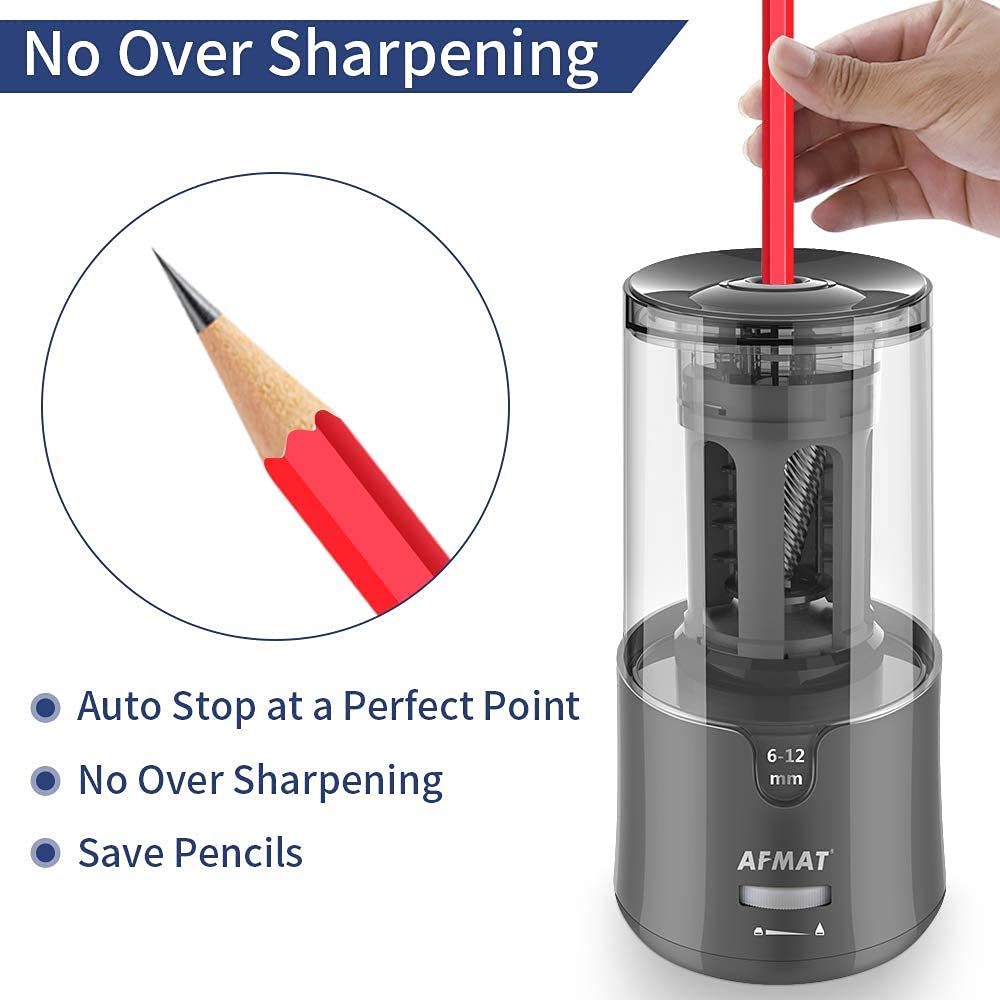 AFMAT Electric Pencil Sharpener & Eraser Kit - Auto Stop, Super Sharp & Fast, 140 Eraser Refills, Rechargeable for Colored Pencils, Drafting, Drawing, Crafts, Arts - Perfect for Artists, Students & Office Use