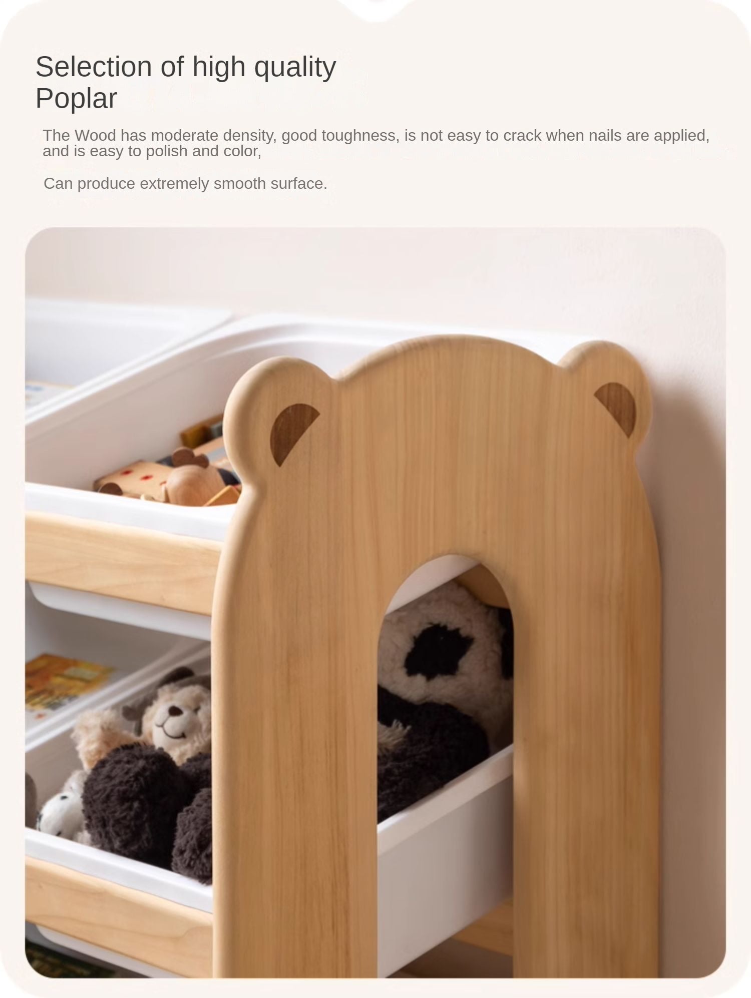 Solid Wood Kids Bookshelf - Poplar Multi-Tier Floor Standing Storage Organizer for Toys, Books & Nursery Decor | Perfect for Playrooms, Bedrooms & Daycares