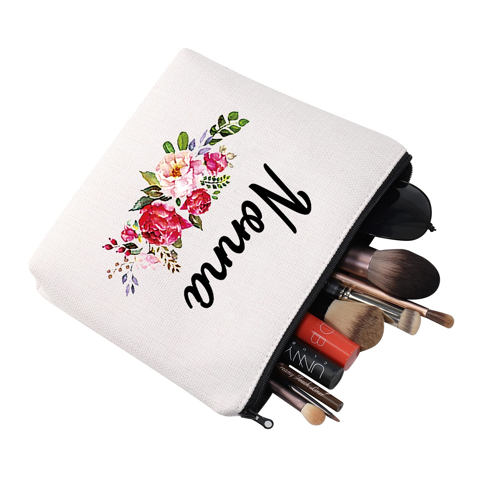 Best Nonna Makeup Bag - Cute Cosmetic Bag for Grandma, Nana, Mema - Perfect Gift for Nonna, Grandmother, Nonnie - Travel, Home & Daily Use Organizer