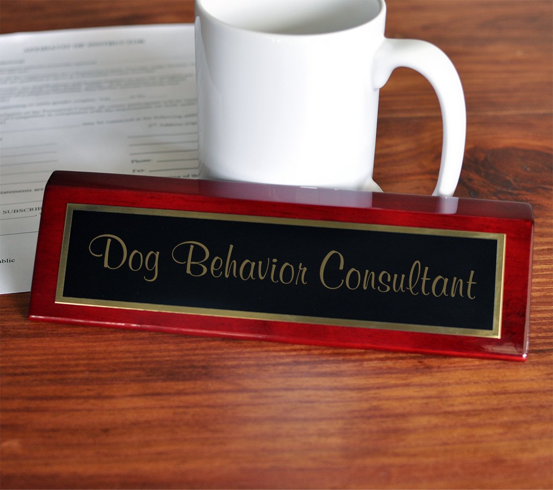 Professional Dog Behavior Consultant Desk Plate - 2 x 8 Inch Name Sign for Pet Trainers & Veterinarians | Perfect for Office, Clinic & Training Center Decor