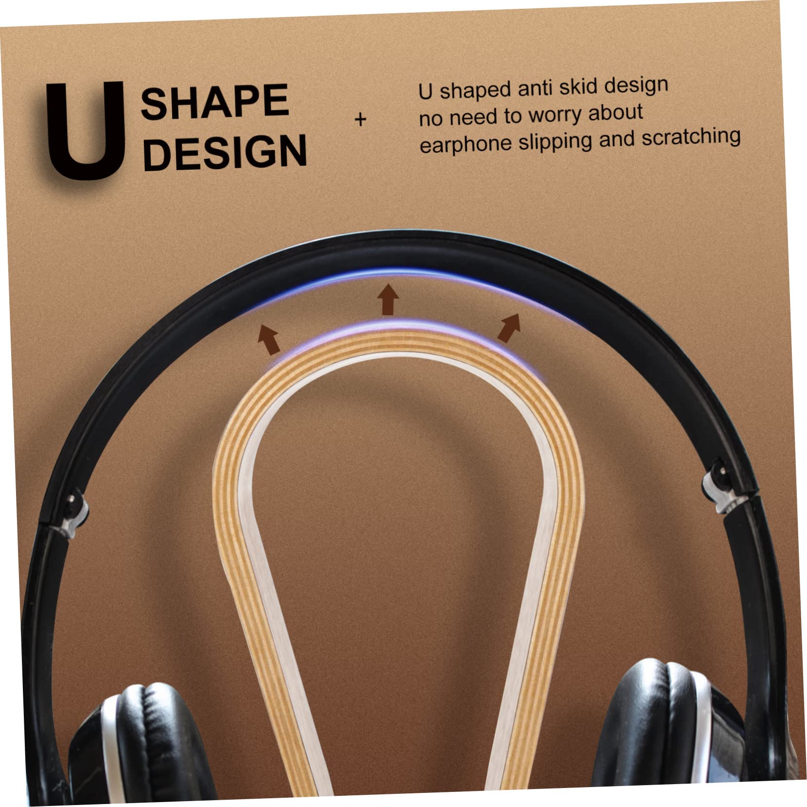 Artibetter 2-Pack Magnetic Headphone Hanger with Walnut Wood Stand - Universal Headset Holder for Desk, Wall Mount - Perfect for Gaming, Office, Studio & Home Organization