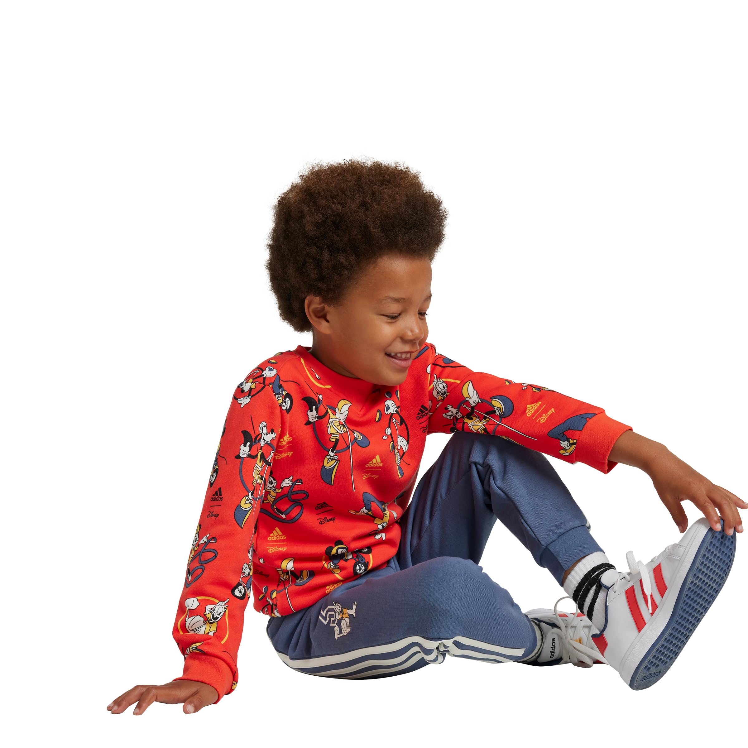 Adidas Boys Disney Mickey Mouse Jogger Set - 2-Piece Athletic Outfit for Kids, Comfortable Cotton Joggers & Hoodie - Perfect for Playtime, School & Casual Wear