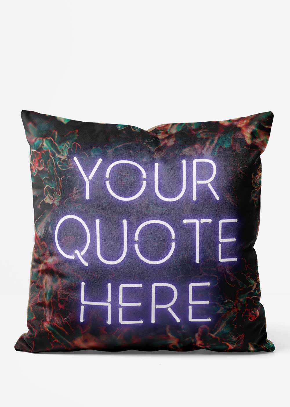 Custom White Neon Cushion - Soft Decorative Throw Pillow for Bed, Sofa & Home Decor - Perfect for Living Room, Bedroom & Dorm Aesthetic