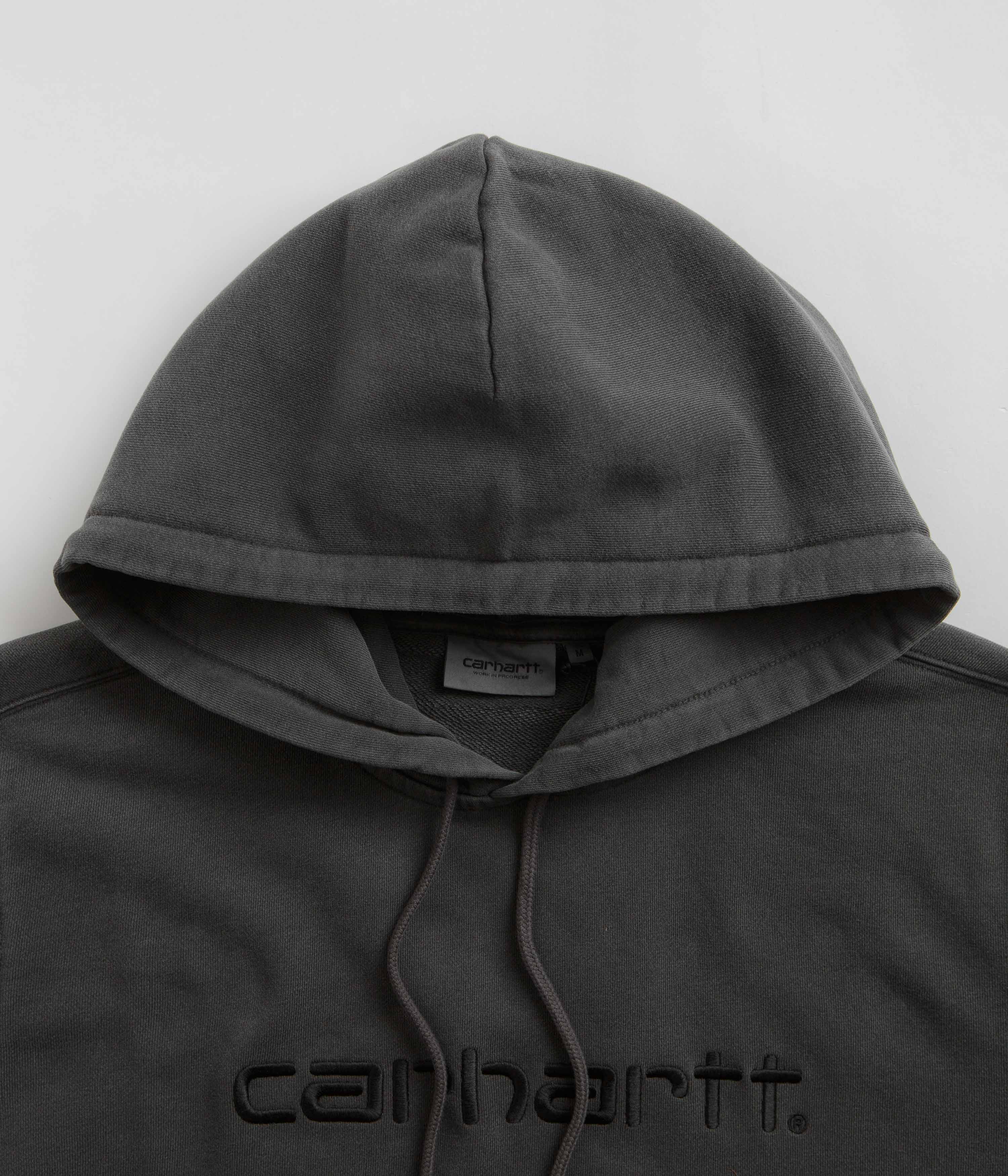 Carhartt Duster Hoodie for Men - Heavyweight Work Jacket with Hood, Black - Perfect for Construction, Outdoor Work & Cold Weather Protection