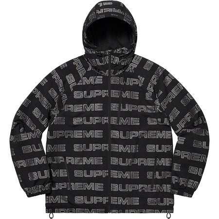 Supreme Logo Ripstop Hooded Jacket for Men - Black Windbreaker with Zipper Pockets - Perfect for Streetwear, Urban Fashion & Outdoor Activities