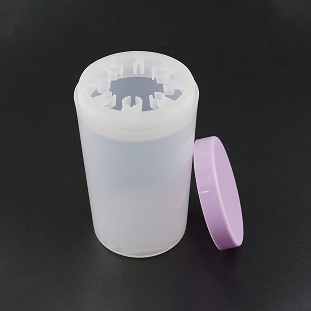 3-Piece Nail Art Brush Holder Set - Nail Brush Organizer & Gel Cleaner Cup for Nail Salon Supplies - Perfect for Nail Technicians & DIY Manicures at Home or Salon