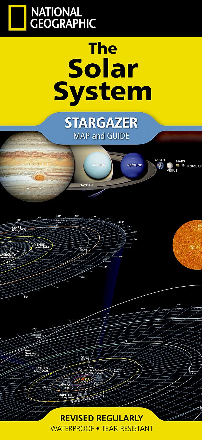 National Geographic The Solar System Stargazer Map and Guide - Explore Planets & Stars - Perfect for Astronomy Enthusiasts & Classroom Learning
