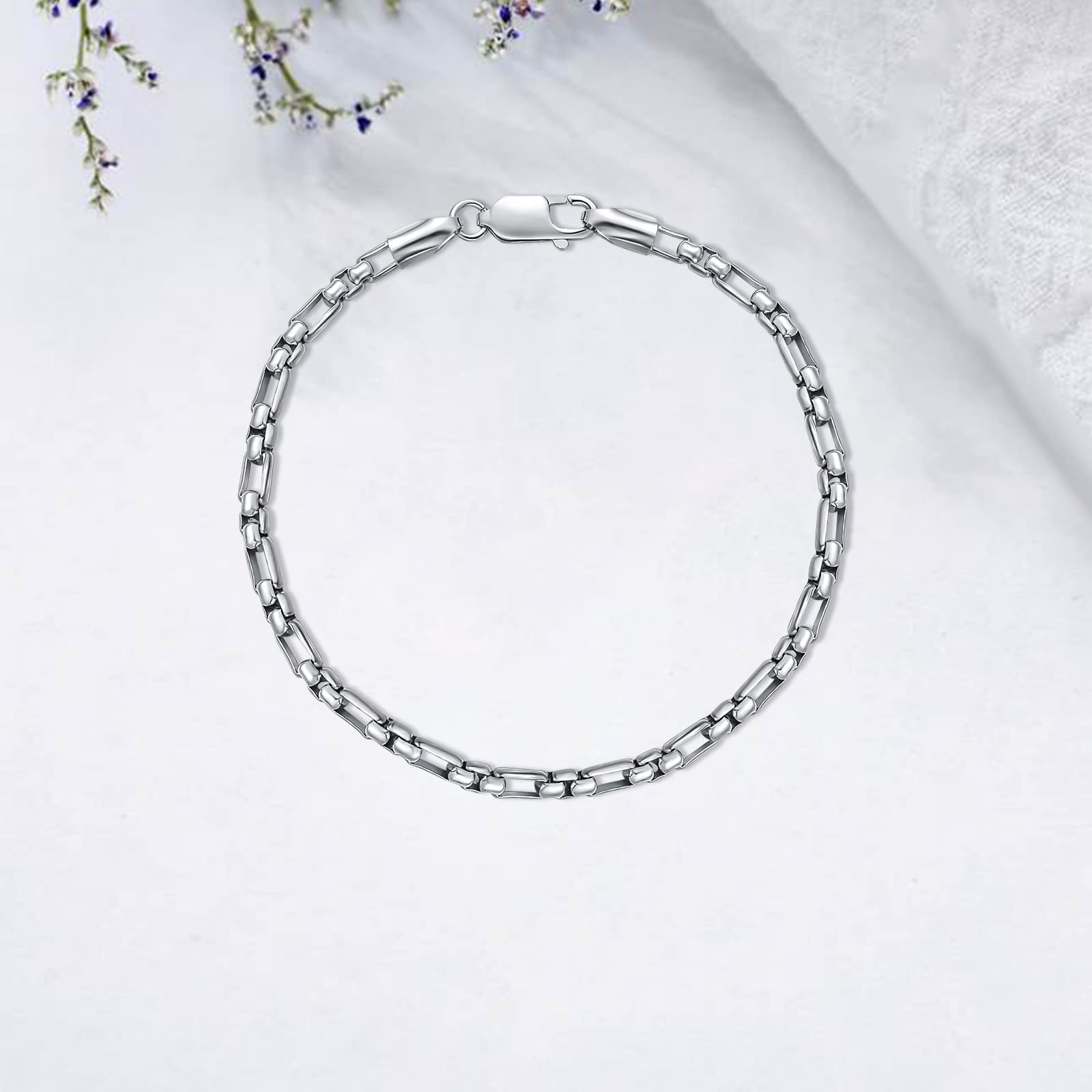925 Sterling Silver Ankle Bracelet for Women & Men - Paperclip, Byzantine, Round Bead Ball, Cable, Mesh & Box Chain Styles - Italian Made (9/10/11 Inch) - Perfect for Everyday Wear, Gifts & Special Occasions