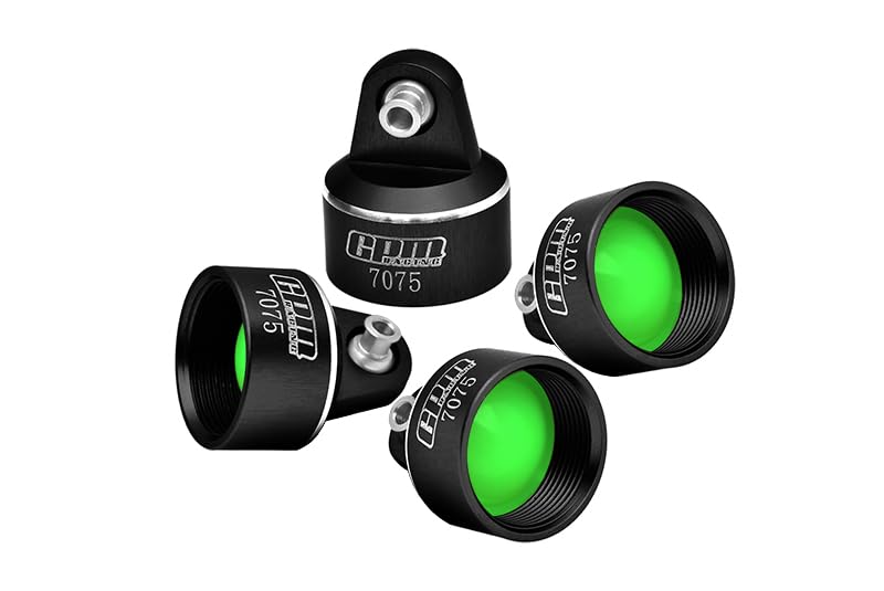 7075 Alloy Shock Caps for GPM & Traxxas 1/8 6S Maxx & Slash 1/10 Maxx W/WideMaxx - Heavy Duty Replacement Parts (Black) - Perfect for Off-Road RC Cars & Truck Upgrades