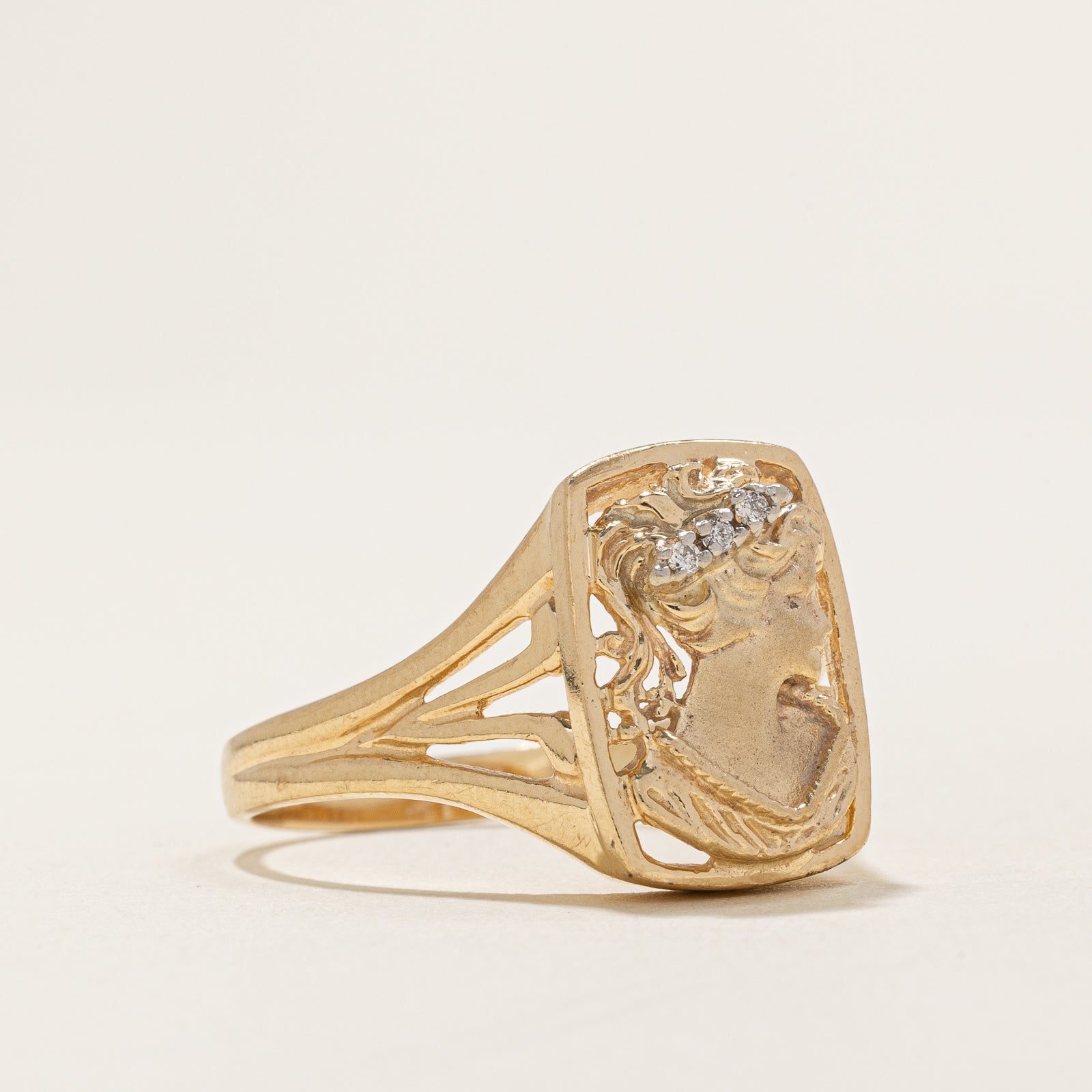 Diamond Portrait Ring - 0.012ctw | Size 11 | Elegant Women's Jewelry for Anniversary, Engagement & Special Occasions