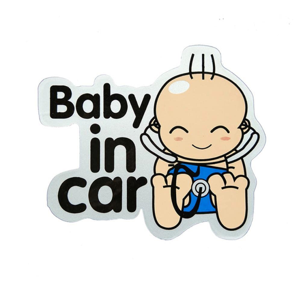 Funny Reflective Car Stickers - 11.50Cm Baby On Road Warning Decals | Waterproof Cartoon Car Accessories for Safety & Style | Perfect for Family Vehicles, Baby Safety Awareness & Night Driving