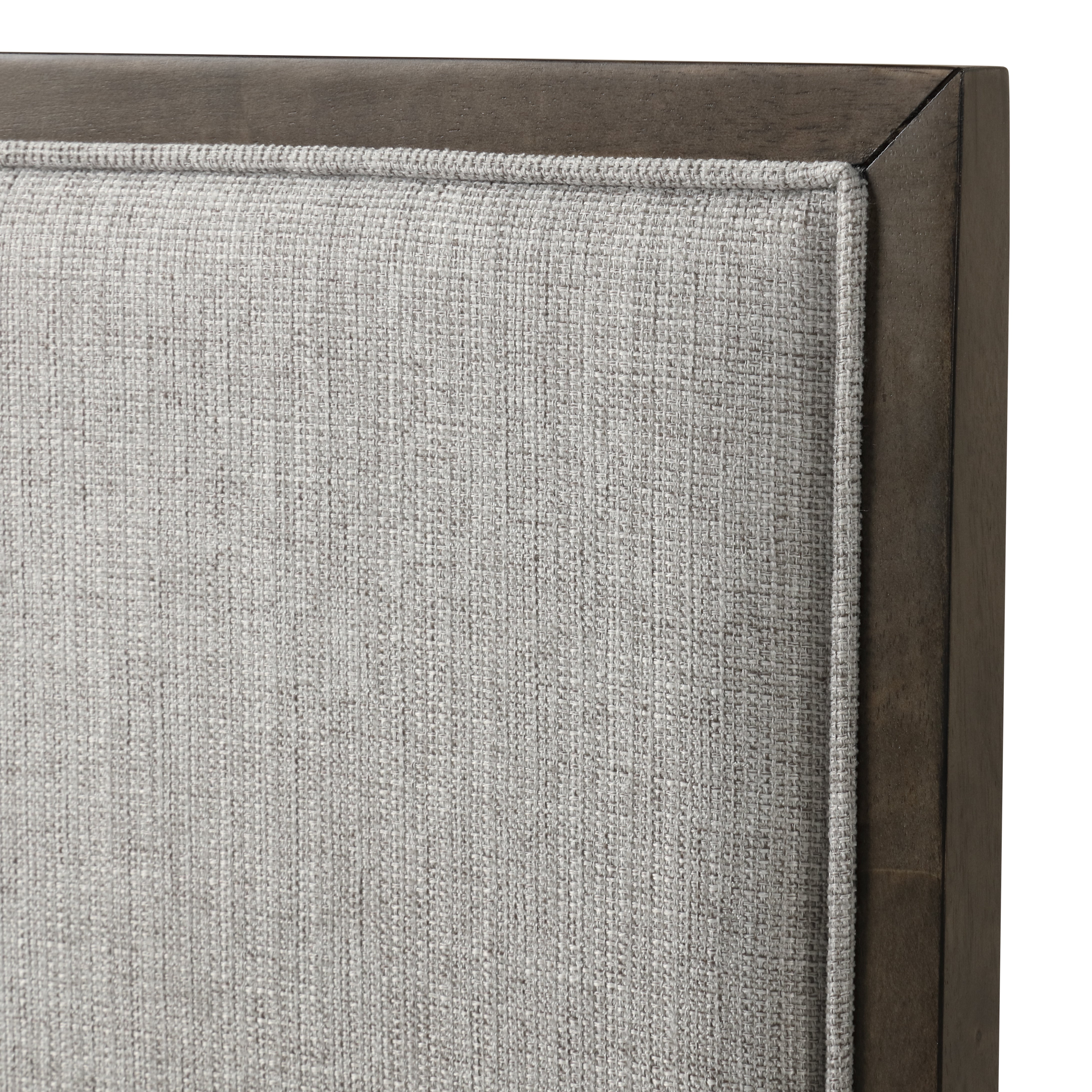 Roundhill Furniture Aberll Solid Wood Upholstered Dining Chairs, Gray, Set of 2 - Modern Farmhouse Style Dining Room Chairs for Kitchen, Breakfast Nook & Home Decor